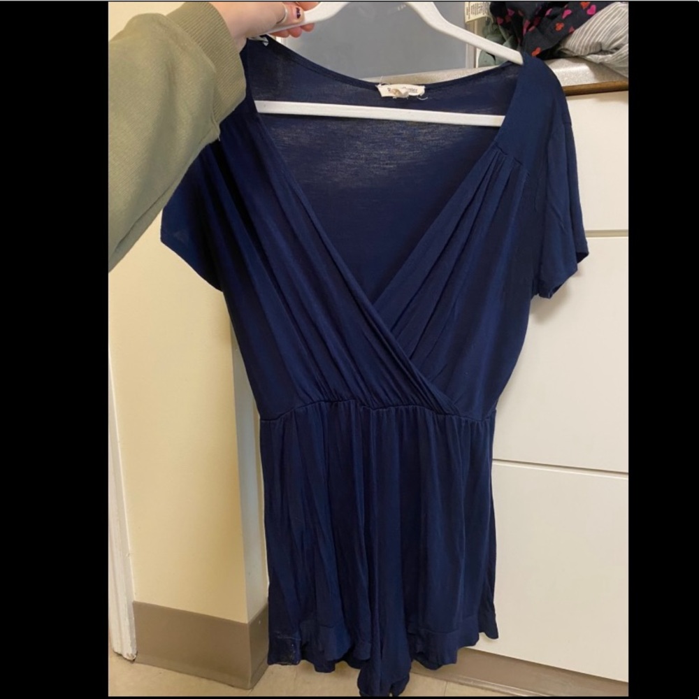 Navy Blue Rolla Coster Romper. Small.